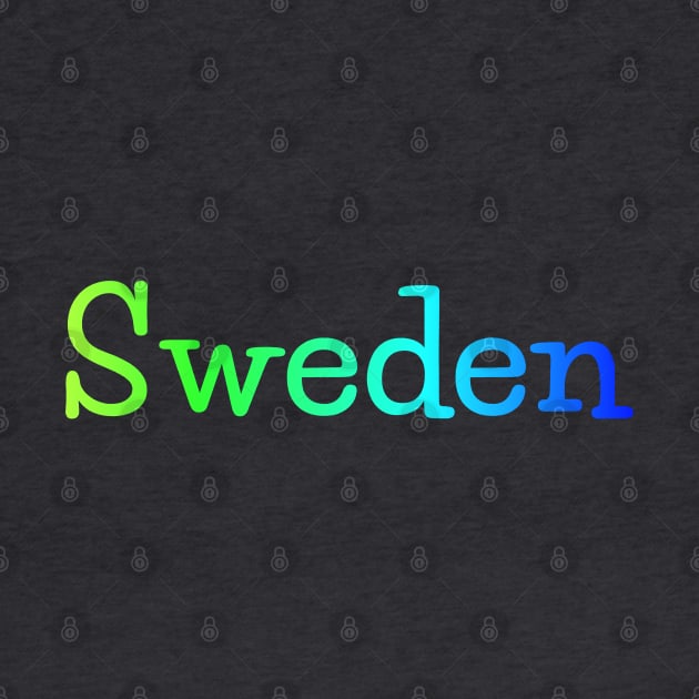 Sweden Typography i Gradient Flag Colors by Nisuris Art